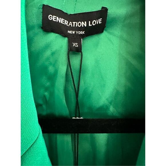 Generation Love Leighton Crepe Blazer in Kelly Green Size XS - Picture 4 of 6
